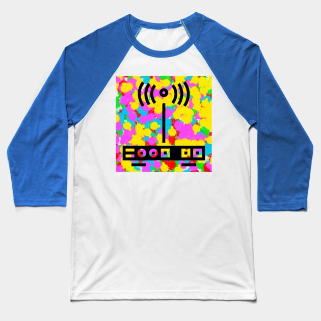 WiFi Router Tie Dye Baseball T-Shirt by IBMClothing